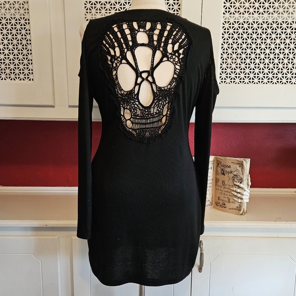 XJF•MC Skull Cut-out Dress - Picture 5 of 10